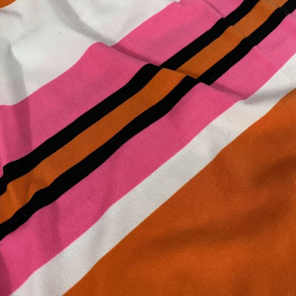 Worthington Top Womens Large Shirt Stripe Orange Pink Work Office Career Coastal - Picture 13 of 14